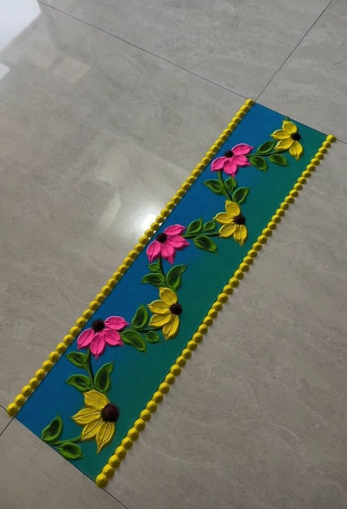 Rectangle Shape Rangoli Design